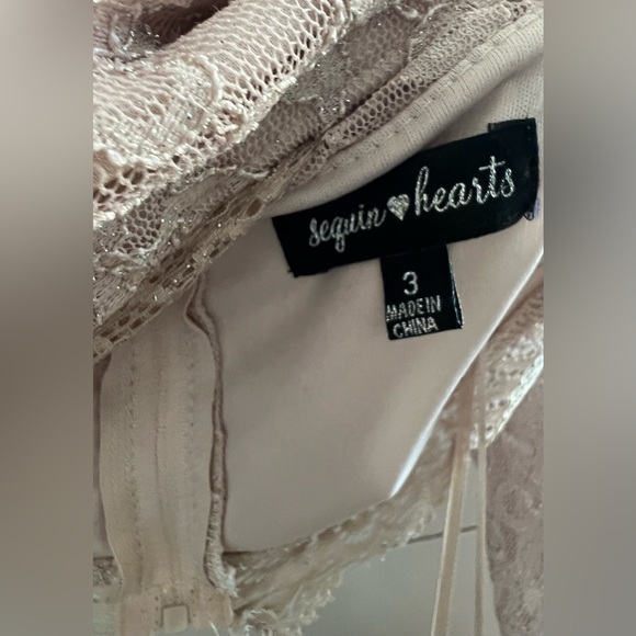 Two Piece Blush Homecoming Dress - Picture 4 of 5